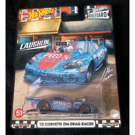 Hot Wheels 12 Corvette Z06 Drag Racer Boulevard Speed Society Blue