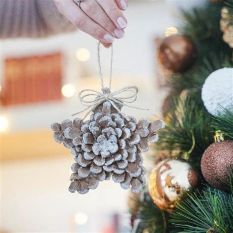 Rustic Pinecone Star Christmas Ornament Diy Crafts