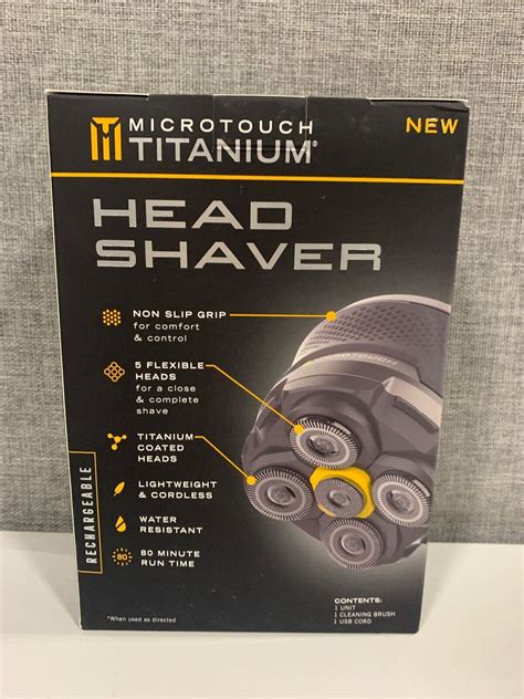 Microtouch Titanium Rechargeable Men S Head Shaver Black 754502051366