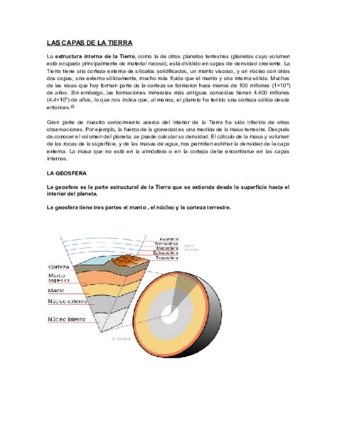 Doc Las Capas De La Tierra Sergio J Medina Alvarenga