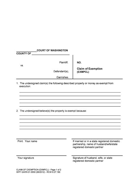 Wisconsin Garnishment Exemption Worksheet