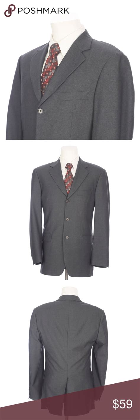 Brooks Brothers Solid Gray Stretch Wool Sport Coat Sport Coat