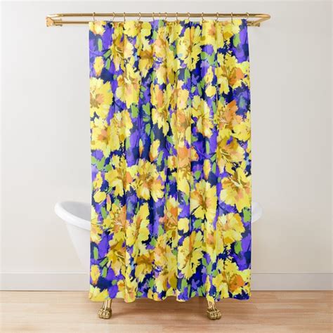 Southern Azaleas Yellow Purple Shower Curtain For Sale By L Diane Johnson Curtains Shower