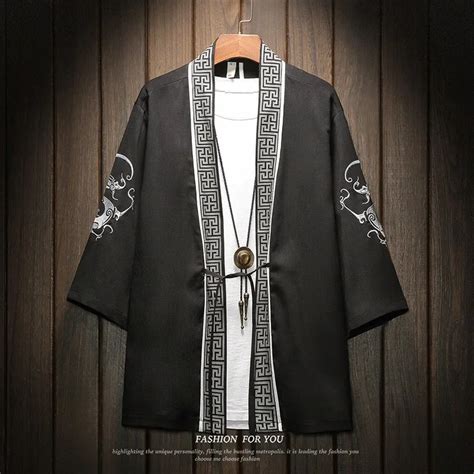 Quimono Bordado Estilo Chin S Masculino Trajes Samurai Cardig Retr De