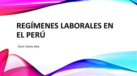 Reg Menes Laborales En El Per Actualizados Al Ppt