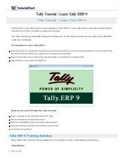 Tally Tutorial Pdf Tally Tutorial Learn Tally ERP 9 Tally Tutorial