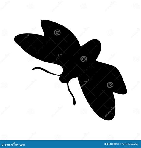 Moth Silhouette Cartoon Vector 264352373