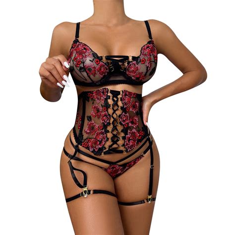 Ehqjnj Plus Size Lingerie Women Fashion Mesh Lingerie Print Lingerie