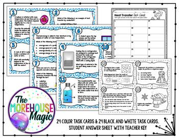 Heat Transfer Conduction Convection Radiation Task Cards | Science Task ...