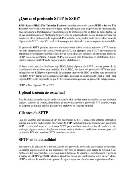 Qué Es El Protocolo Sftp Pdf Protocolos De Capa De Aplicación Protocolos Osi