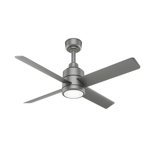 Hunter Trak 60 In Matte Silver Led Indooroutdoor Ceiling Fan With Light Remote 4 Blade In The