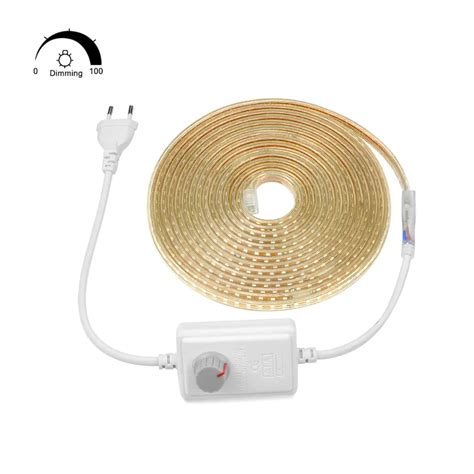 AIMENGTE Super Bright SMD2835 Dimmable 220V LED Strip Light 1M/5M/10M ...