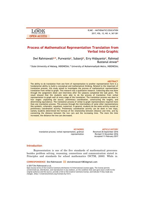process  mathematical representation translation  verbal