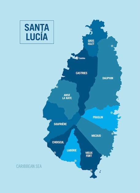 Premium Vector Santa St Lucia Island Country Political Map Vector