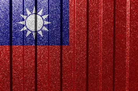 Bandeira texturizada de taiwan na parede de metal fundo geométrico