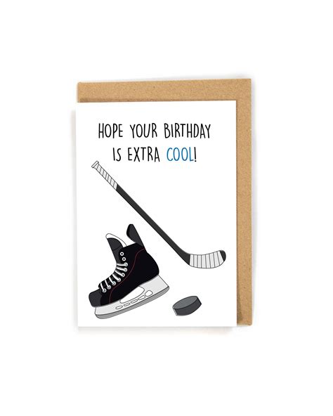 Hockey Birthday Card Birthday Card For Hockey Playerlover Etsy