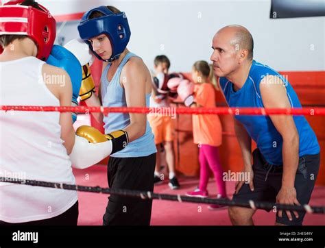 Boxer Sparring On The Ring Stock Photo Alamy