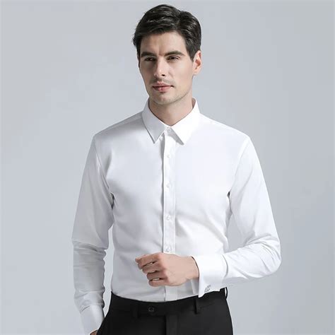 2019 High Quality Mens Cotton Dress Shirt Brands New Regular Fit