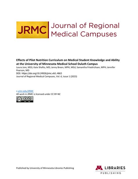 (PDF) Effects of Pilot Nutrition Curriculum on Medical Student ...