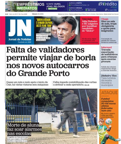 Capa Jornal De Not Cias Janeiro Capasjornais Pt