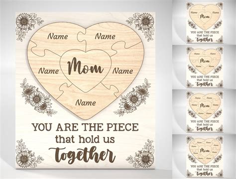 Personalized Mothers Day Puzzle Sign Svg T For Mom Mothers Day Svg Mothers Day Ts Svg