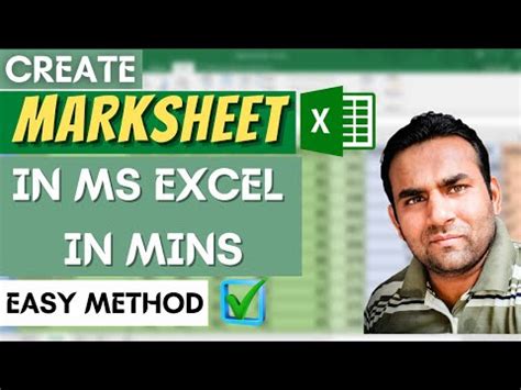 How To Make Marksheet In Excel How To Create Mark Sheet In Excel