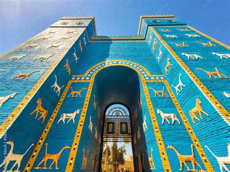 Ancient Babylon gates in Mesopotamia Nebuchadnezzar Stock Photo | Adobe ...