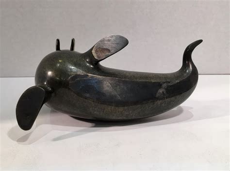 Original Loet Vanderveen Walrus Bronze 2 Tone Wildlife Sculpture At