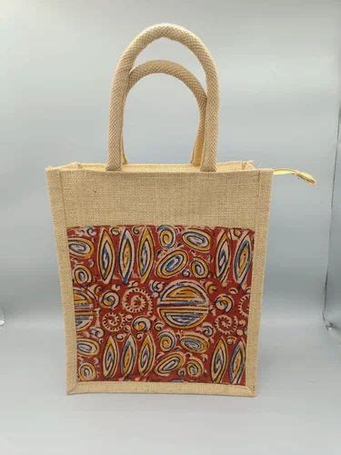 Short Cotton Padded Open Printed Jute Carry Bag Size Defined At Rs