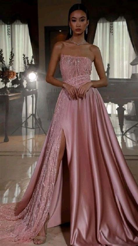 Pin By Sarahh Fashion On Fashion In Pink Evening Dress A Line