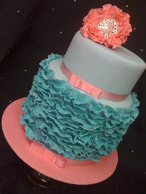 Ruffle Cake Decorated Cake By Amber Catering And Cakes CakesDecor