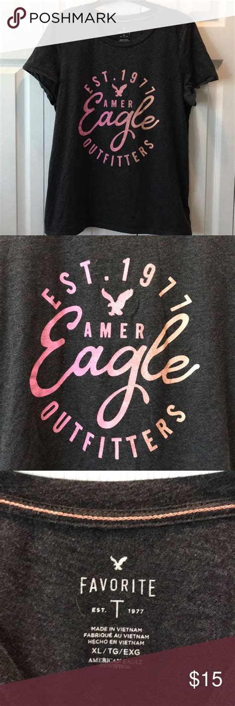 American Eagle Favorite T Dark Charcoal Gray Xl Soft Graphic Tee