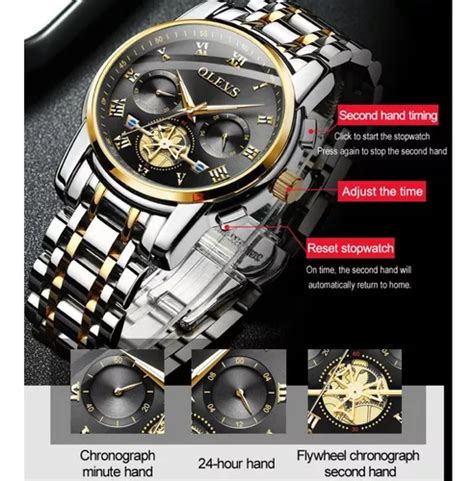 Reloj De Cuarzo Olevs Hollow Out Tourbillon Para Hombre Color Del Fondo