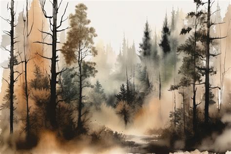 Watercolor Forest Landscape 17 Downloadable JPEG Wall Art Print - Etsy