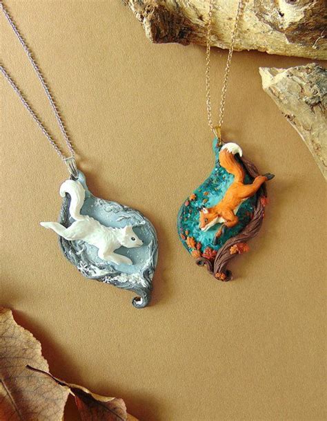 Fimo Fuchs Halskette Schmuck Mit Tiermotiv Etsy De Polymer Clay