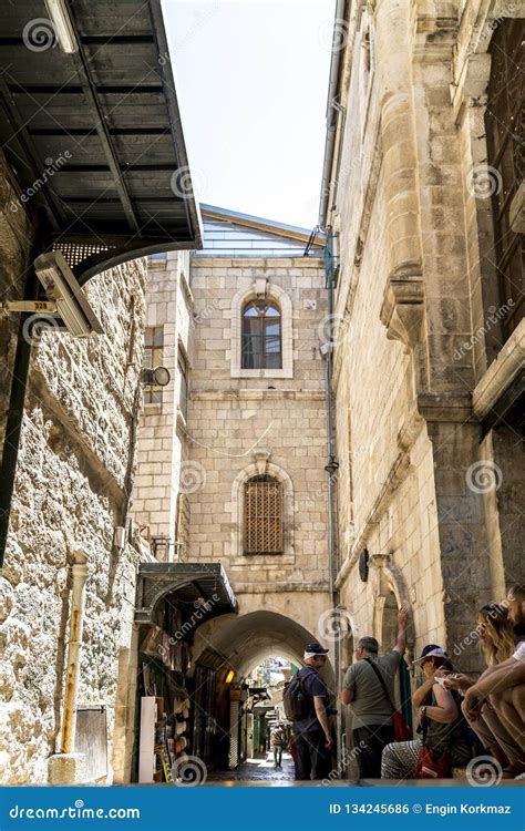 Calles Y Edificios Antiguos En La Ciudad Vieja De Jerusal N Foto