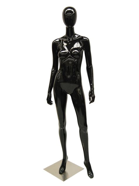 Ebony 1 Black Glossy Egghead Female Mannequin Mannequin Madness