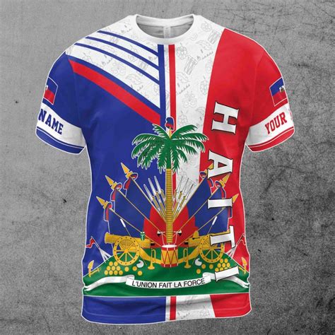 Customize Name Haiti Coat Of Arms Flag Pride Haitians 3d T Shirt S 5xl