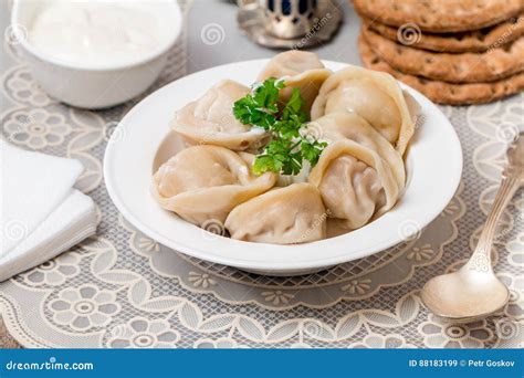 Homemade Meat Dumplings - Russian Pelmeni Stock Image - Image of ...