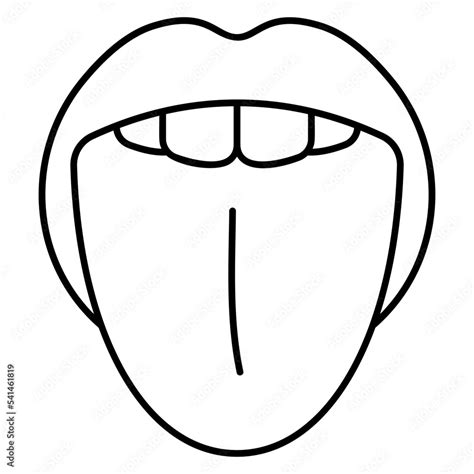 Taste buds on human tongue and Teeth Concept vector outline icon Design ...