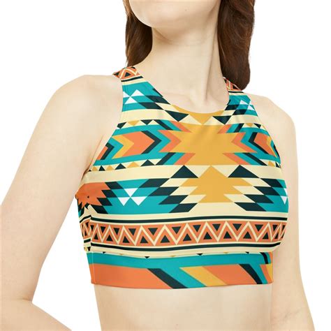 Aztec Sporty Bikini Set Southwestern Two Piece Swimsuit Navajo Beachwear Western Summer Clothes