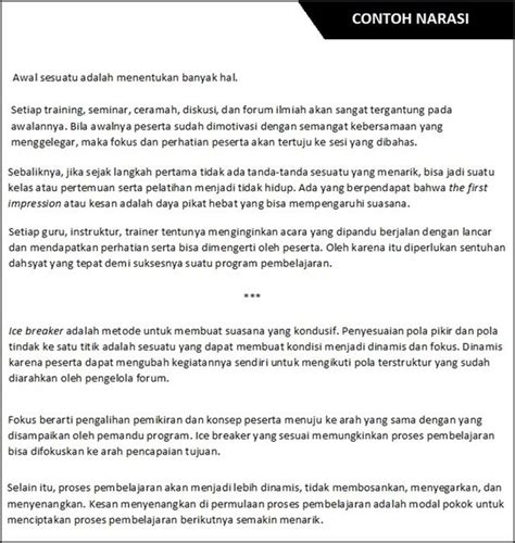 Contoh Narasi Diri Sendiri Ilmu