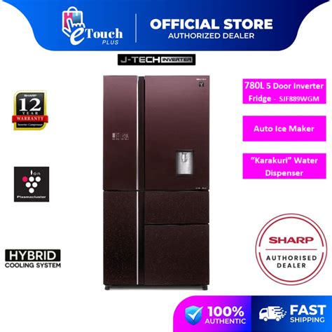 Sharp 780 L Hikaru Refrigerator Multidoor 5 Door With Hidden Water