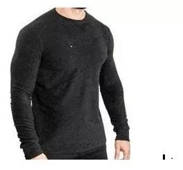 Blusa De Moleton Felpada Fechada Lisa Sem Bolso Sem Capuz