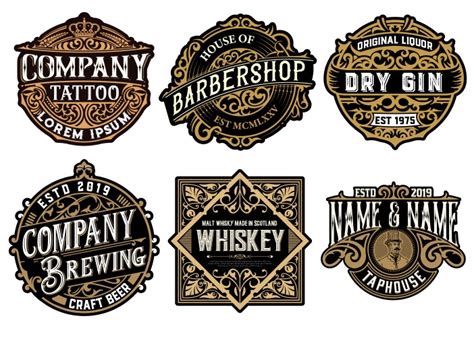 Vintage logo badges 2 Royalty Free Vector Image