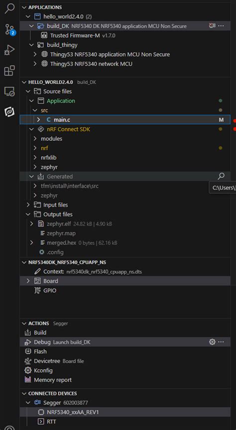 Helloworld And Other Samples Do Not Build Properly For Thingy53nrf5340cpuappns Nordic Qanda