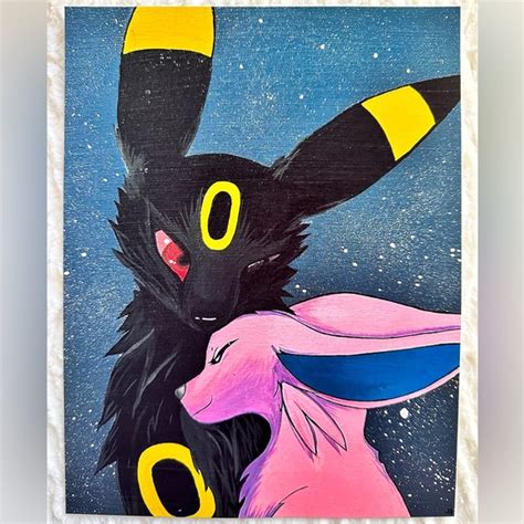 Pokemon Art Pokmon Umbreon And Espeon Print Of Original Painting