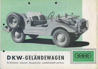 Motor lit de DKW Geländewagen brochure 1950s