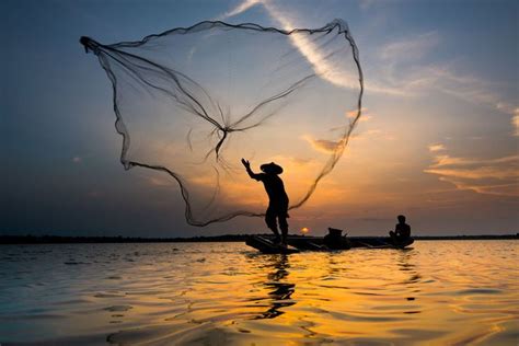 Cast Net Or Throw Net Fishing Is One Of The More Sustainable Methods Of