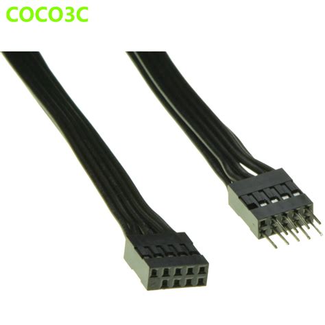 Motherboard 9 Pin Usb Header Extension Cable 10pin Usb Male To Female Data Transfer Cable 24awg